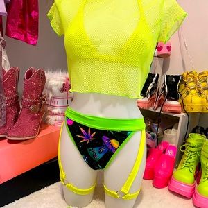 Neon yellow full race outfit XS
